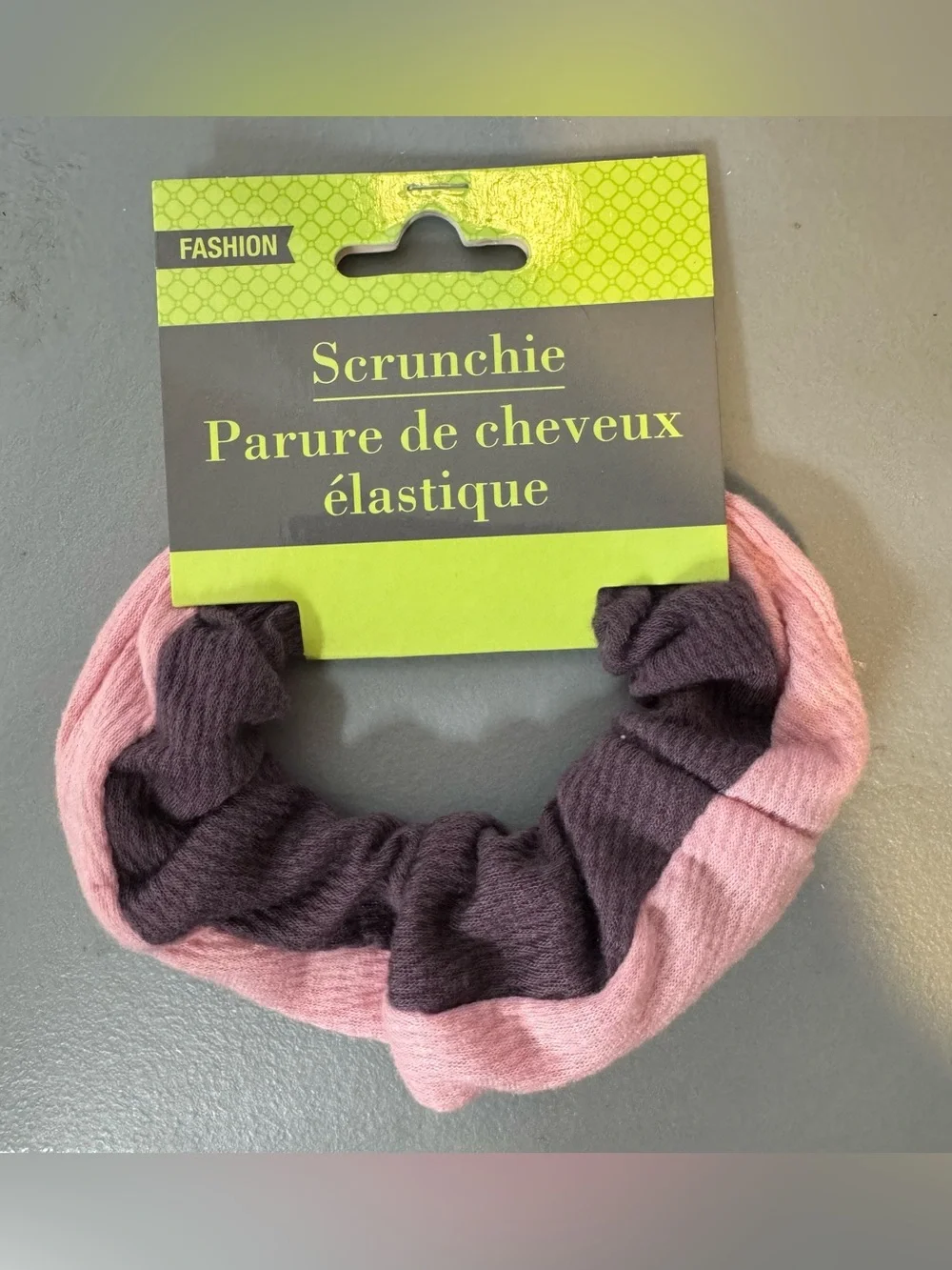 Two-Tone Pink & Dark Plum Scrunchie